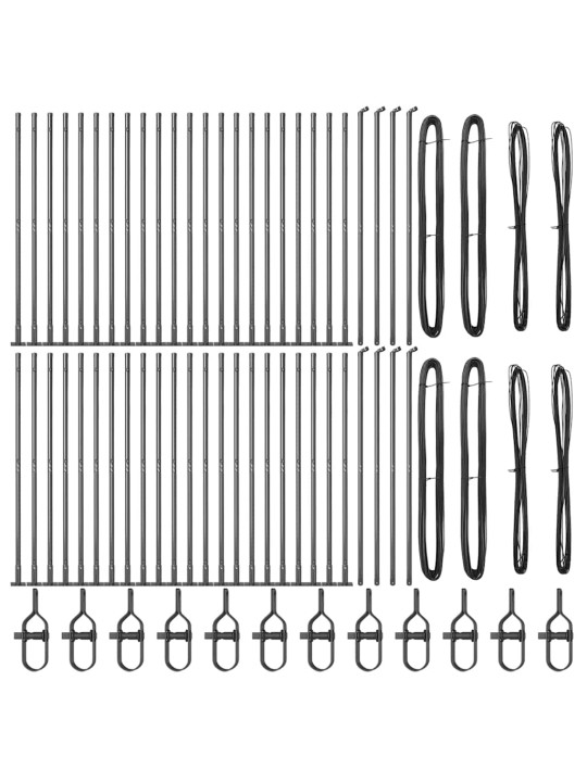Žoga āķis 52 pcs sudraba 3.2 x 3.2 x 140 cm tērauds