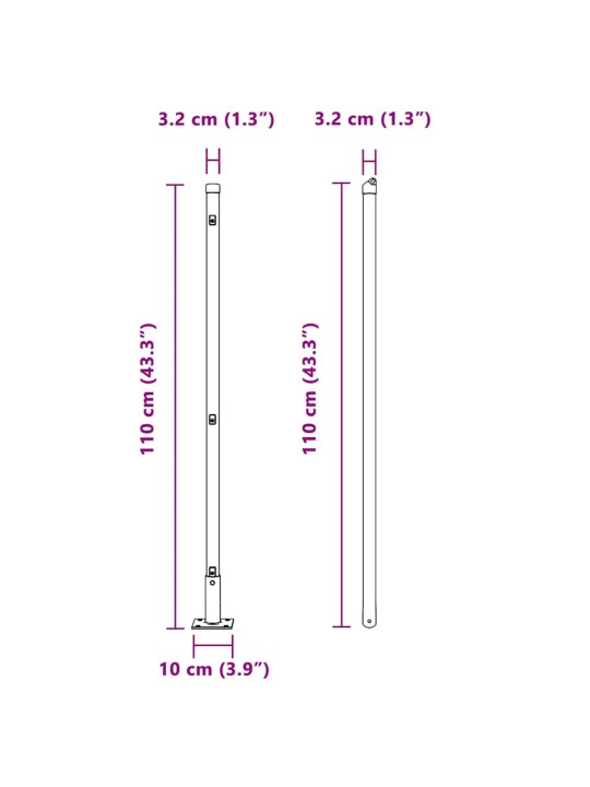 Žoga āķis 52 pcs sudraba izmērs: 3.2 x 3.2 x 110 cm tērauds