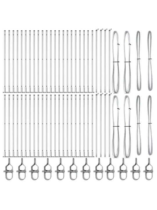 Žoga āķis 52 pcs sudraba 3.2 x 3.2 x 140 cm tērauds