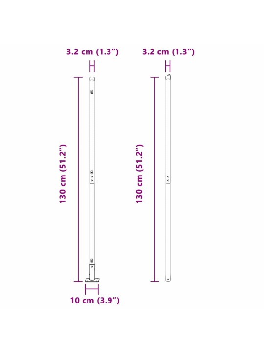 Žoga āķis 52 pcs sudraba 3.2 x 3.2 x 140 cm tērauds