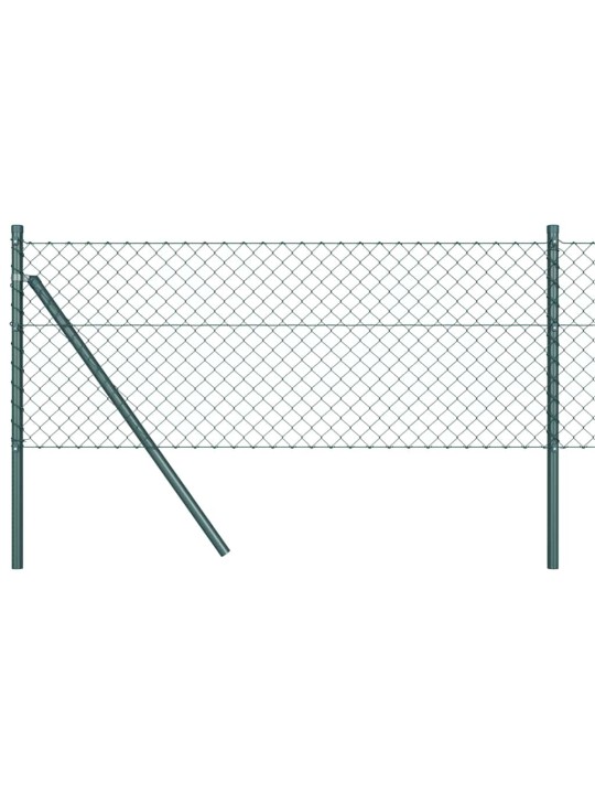 Ķēdes žogs ar stabiem zaļa 0.8 x 25 m tērauds