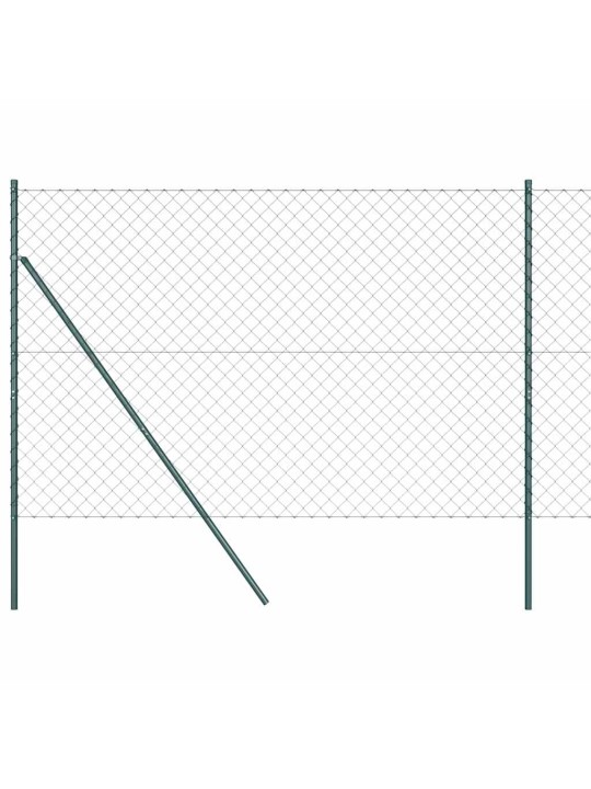 Ķēdes žogs ar stabiem zaļa 1.6 x 25 m tērauds
