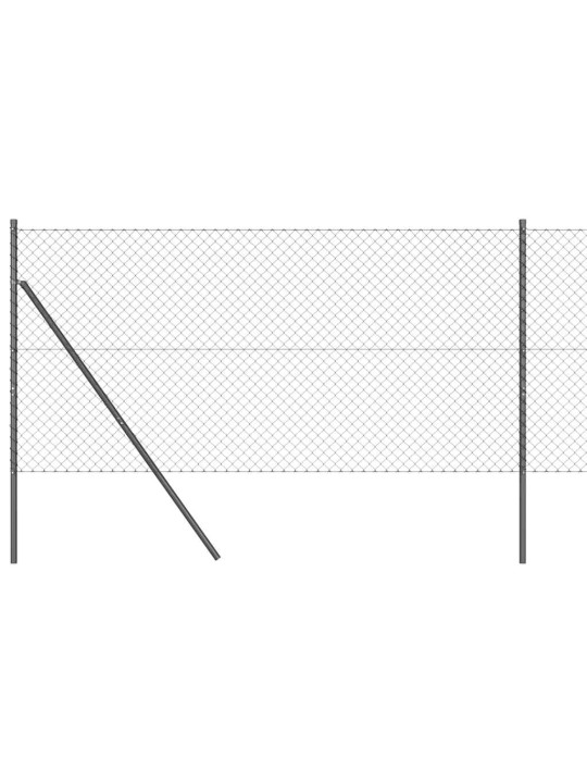 Ķēdes žogs ar stabiem pelēka 1.2 x 10 m tērauds