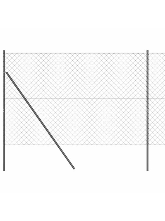 Ķēdes žogs ar stabiem pelēka 1.5 x 10 m tērauds