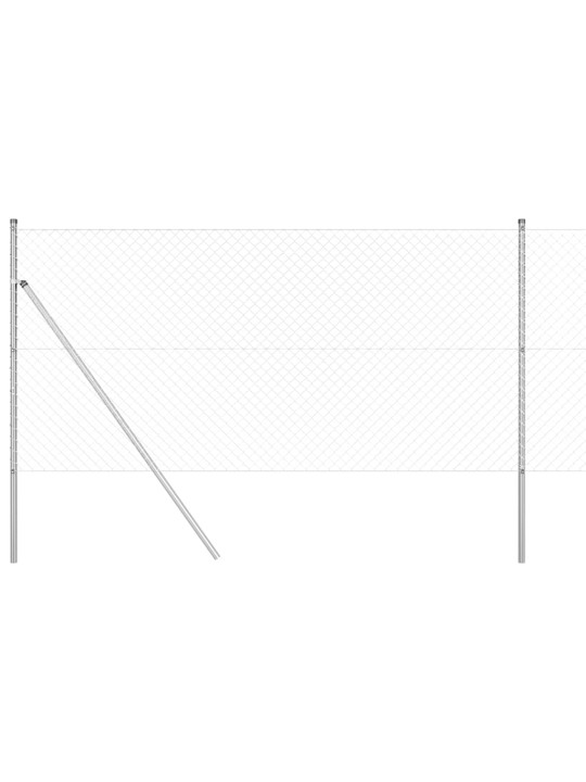 Ķēdes žogs ar stabiem sudraba 1.2 x 10 m tērauds