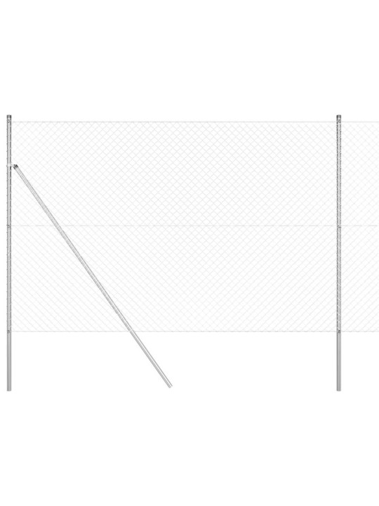 Ķēdes žogs ar stabiem sudraba 1.6 x 10 m tērauds