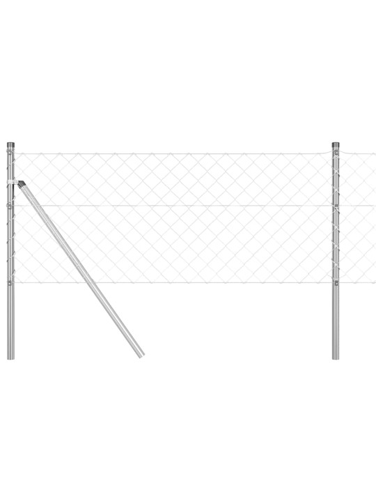 Ķēdes žogs ar stabiem sudraba 0.4 x 10 m tērauds