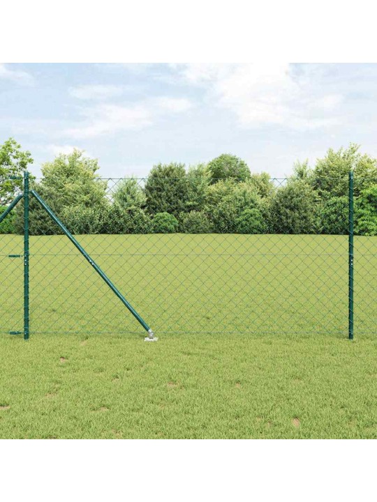 Ķēdes žogs ar stabiem zaļa 1.2 x 25 m tērauds