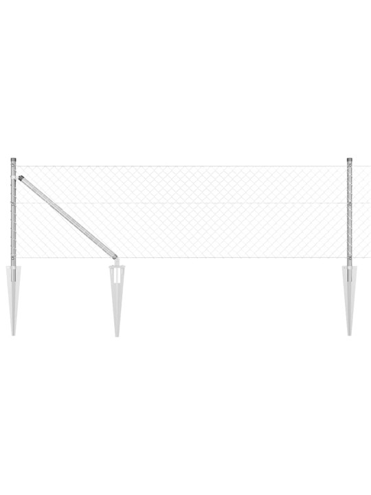 Ķēdes žogs ar stabiem sudraba 0.4 x 10 m tērauds