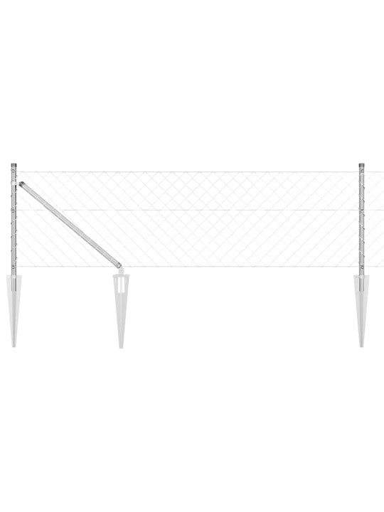 Ķēdes žogs ar stabiem sudraba 0.4 x 10 m tērauds