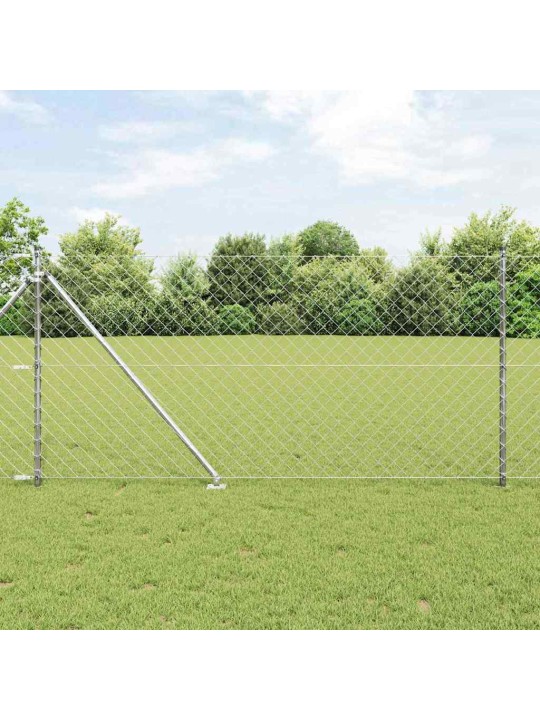 Ķēdes žogs ar stabiem sudraba 1 x 25 m tērauds