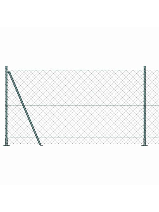 Ķēdes žogs ar stabiem zaļa 1.2 x 25 m tērauds