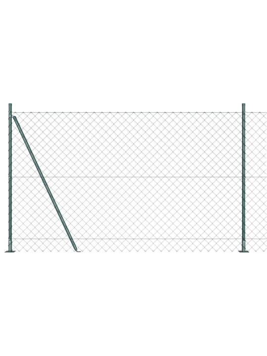 Ķēdes žogs ar stabiem zaļa 1.4 x 25 m tērauds