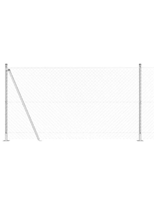 Ķēdes žogs ar stabiem sudraba 1.2 x 10 m tērauds