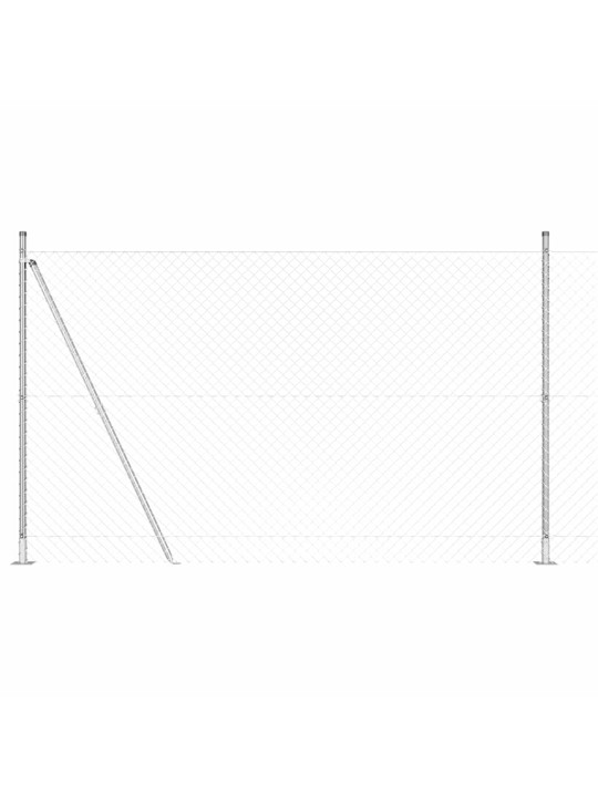 Ķēdes žogs ar stabiem sudraba 1.4 x 10 m tērauds