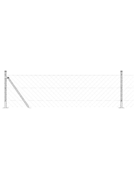 Ķēdes žogs ar stabiem sudraba 0.4 x 10 m tērauds