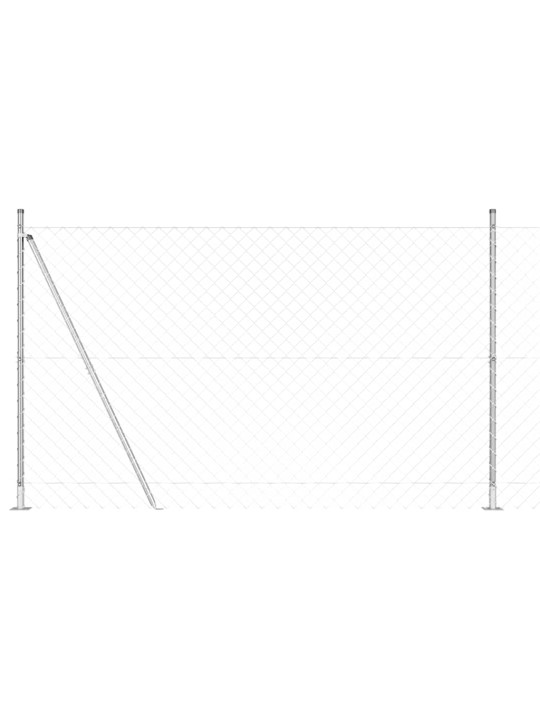 Ķēdes žogs ar stabiem sudraba 1.4 x 10 m tērauds