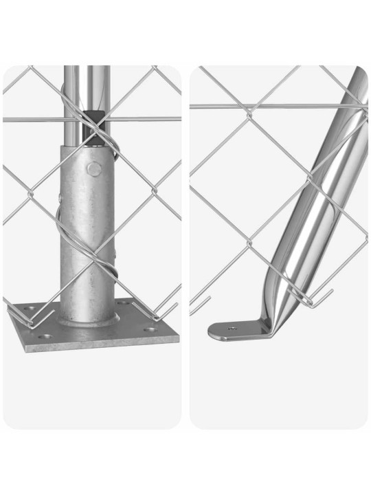 Ķēdes žogs ar stabiem sudraba 0.8 x 25 m tērauds