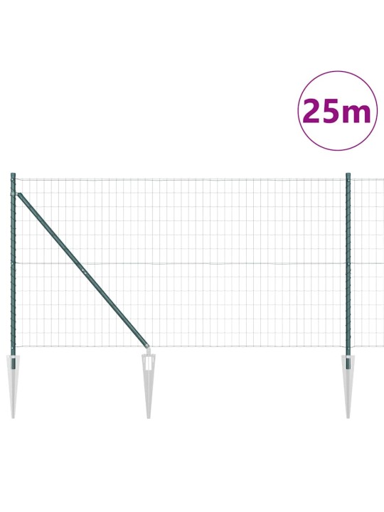 Žogs ar stabiem. zaļa 1.2 x 25 m tērauds