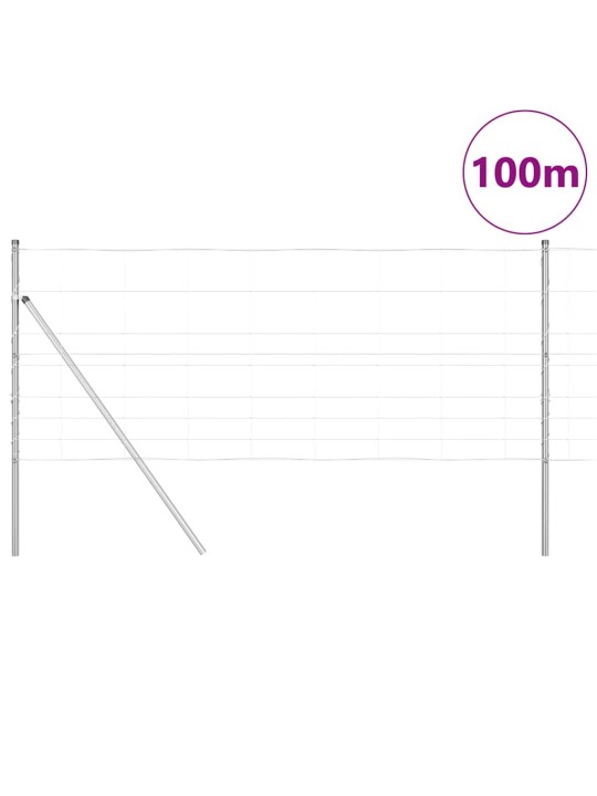 Lauku žogs sudraba 100 x 1 m cinkots tērauds