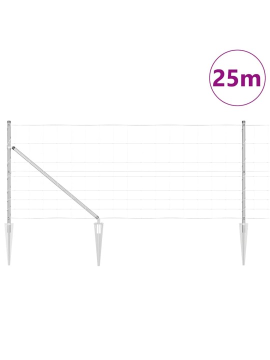Lauku žogs sudraba 25 x 1 m cinkots tērauds