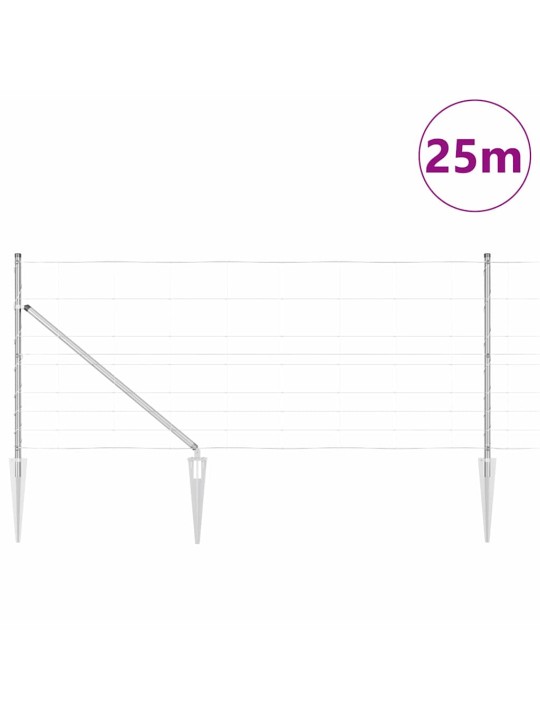 Lauku žogs sudraba 25 x 1 m cinkots tērauds