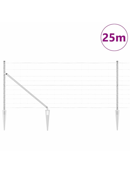 Lauku žogs sudraba 25 x 1 m cinkots tērauds
