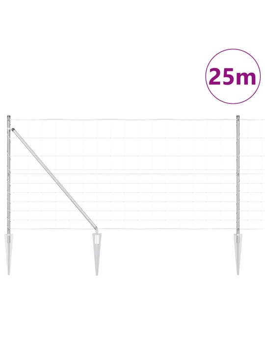 Lauku žogs sudraba 25 x 1.2 m cinkots tērauds