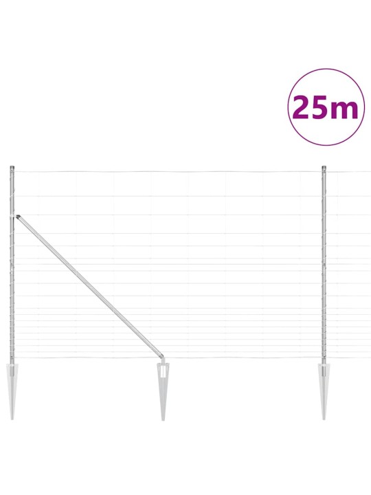 Lauku žogs sudraba 25 x 1.5 m cinkots tērauds
