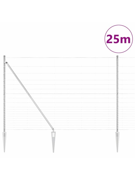 Lauku žogs sudraba 25 x 1.6 m cinkots tērauds