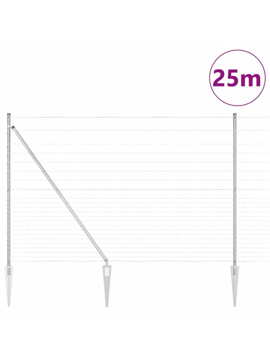 Lauku žogs sudraba 25 x 1.6 m cinkots tērauds