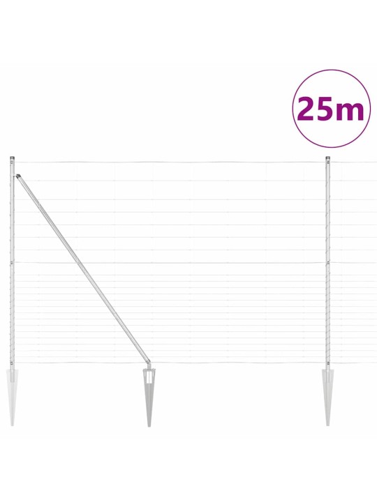 Lauku žogs sudraba 25 x 1.6 m cinkots tērauds