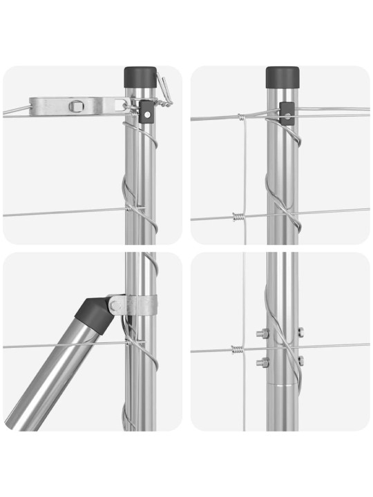 Lauku žogs sudraba 50 x 1.5 m cinkots tērauds