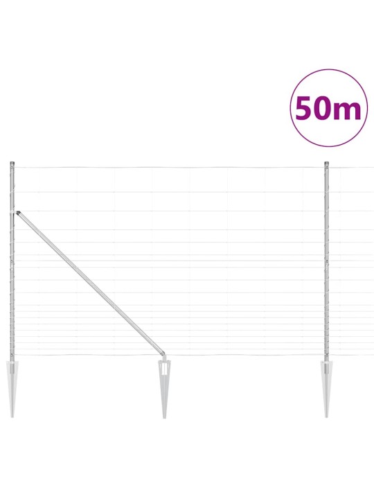 Lauku žogs sudraba 50 x 1.5 m cinkots tērauds