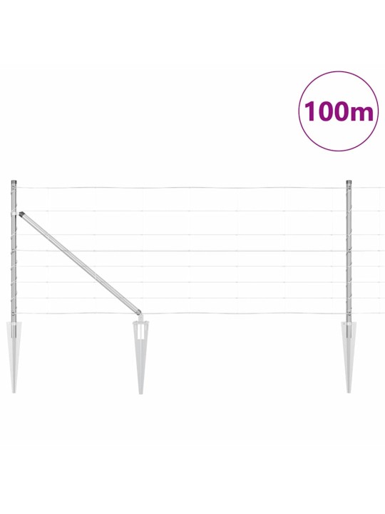 Lauku žogs sudraba 100 x 0.8 m cinkots tērauds