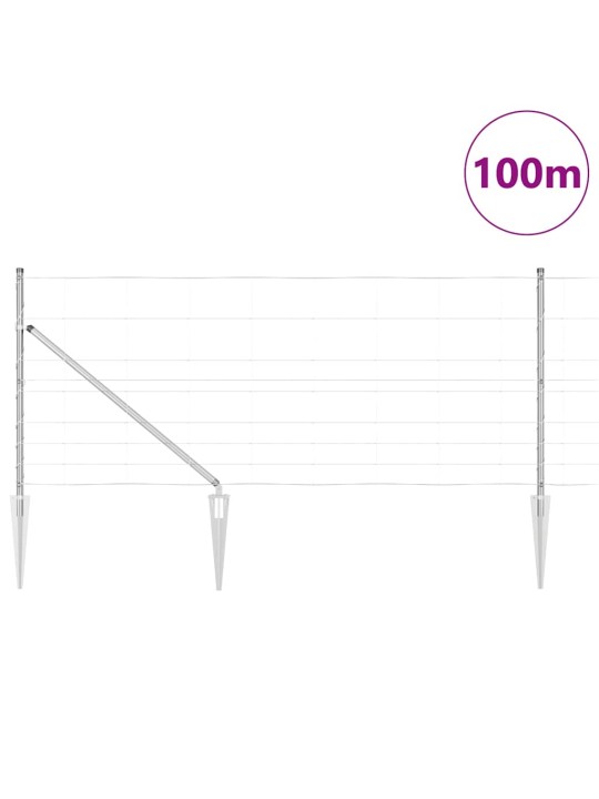 Lauku žogs sudraba 100 x 1 m cinkots tērauds