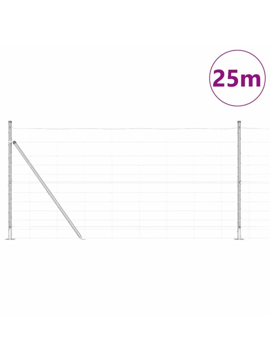 Lauku žogs sudraba 25 x 1.2 m cinkots tērauds