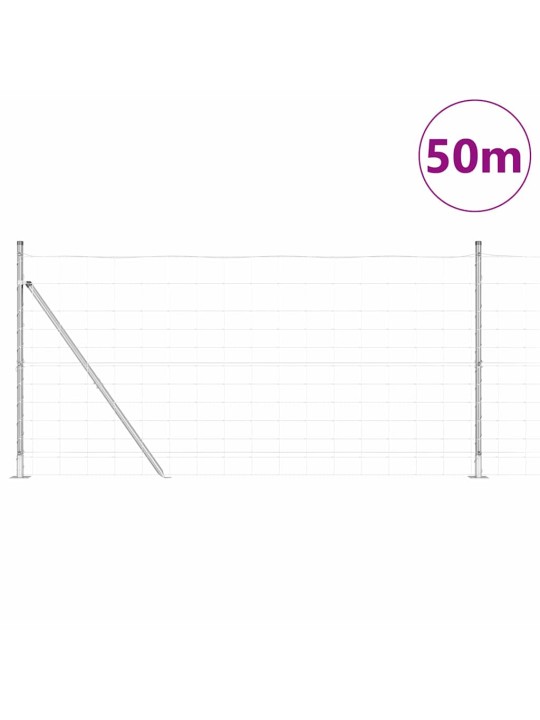 Lauku žogs sudraba 50 x 1.2 m cinkots tērauds