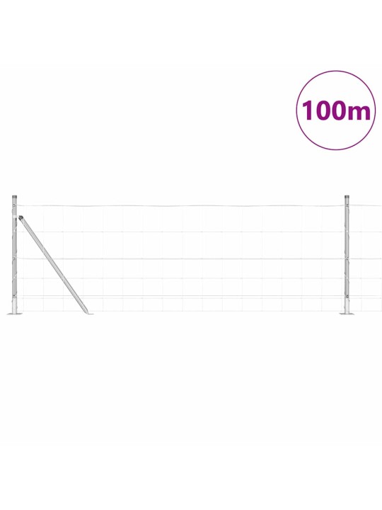 Lauku žogs sudraba 100 x 0.8 m cinkots tērauds