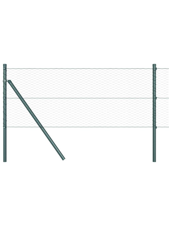 Žogs ar stabiem. zaļa 0.6 x 10 m pvc pārklāts tērauds