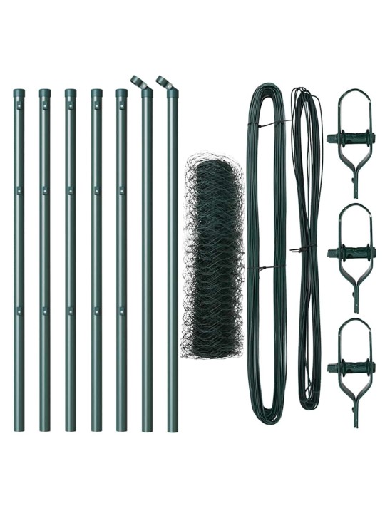 Žogs ar stabiem. zaļa 0.6 x 10 m pvc pārklāts tērauds