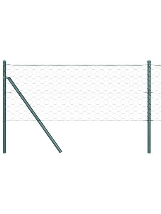 Žogs ar stabiem. zaļa 0.6 x 10 m pvc pārklāts tērauds