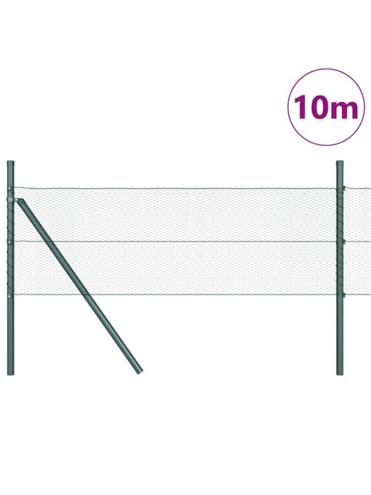 Žogs ar stabiem. zaļa 0.8 x 10 m pvc pārklāts tērauds