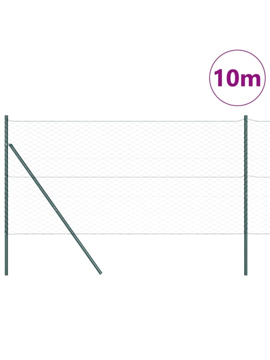 Žogs ar stabiem. zaļa 1.2 x 10 m pvc pārklāts tērauds