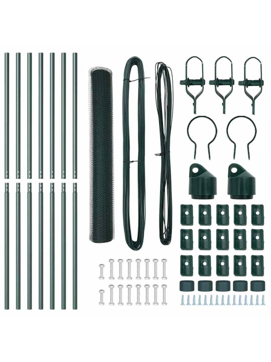 Žogs ar stabiem. zaļa 1.4 x 10 m pvc pārklāts tērauds