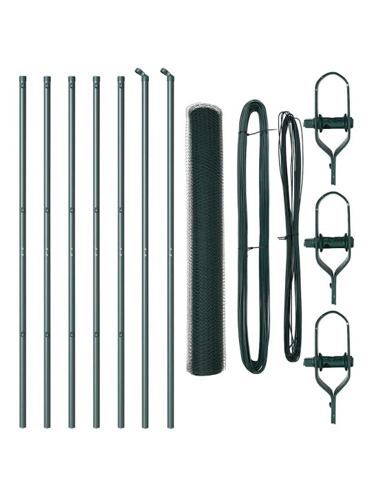 Žogs ar stabiem. zaļa 1.4 x 10 m pvc pārklāts tērauds