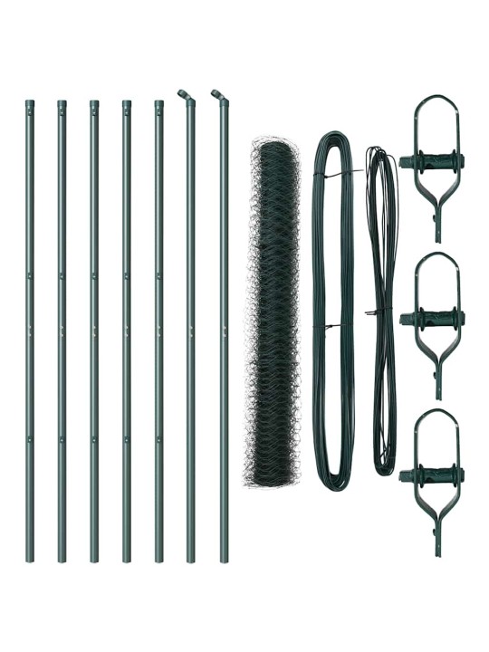 Žogs ar stabiem. zaļa 1.4 x 10 m pvc pārklāts tērauds