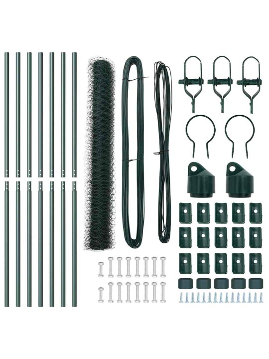 Žogs ar stabiem. zaļa 1.4 x 10 m pvc pārklāts tērauds