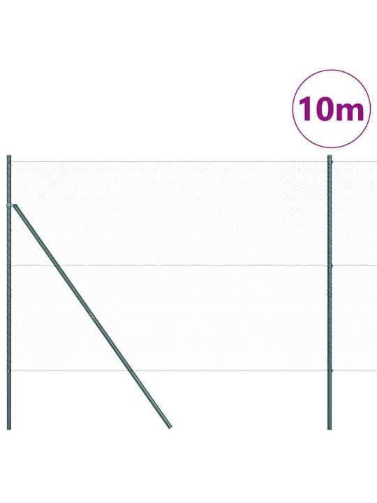Žogs ar stabiem. zaļa 1.5 x 10 m pvc pārklāts tērauds