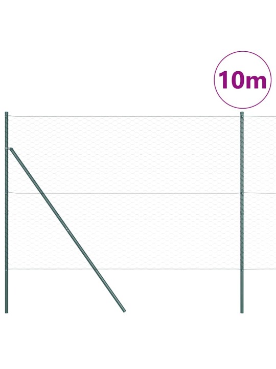 Žogs ar stabiem. zaļa 1.5 x 10 m pvc pārklāts tērauds
